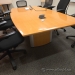 Sugar Maple Boat Shaped Boardroom Table w/ Grommets 96" x 48"